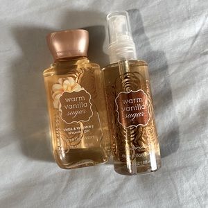 BBW MINI WARM VANILLA SUGAR SPRAY & SHOWER GEL